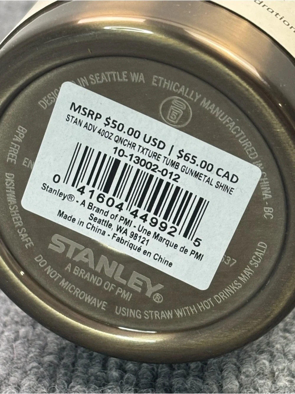 Stanley Metallic Gunmetal Shine H2.0 Quencher Flowstate 40oz Tumbler Limited NEW - Picture 10 of 11